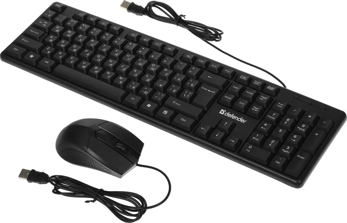 Комплект Defender Dakota C-270 (45270***); проводной; USB; мембранная; оптическая; 1000 dpi; черный