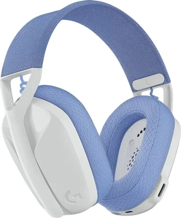 Гарнитура беспроводная Logitech G435 LIGHTSPEED White & Lilac (981-001074***); игровая; Bluetooth/2.4 Ггц; оголовье; 20 - 20 000 Гц; 45 Ом; встроенный