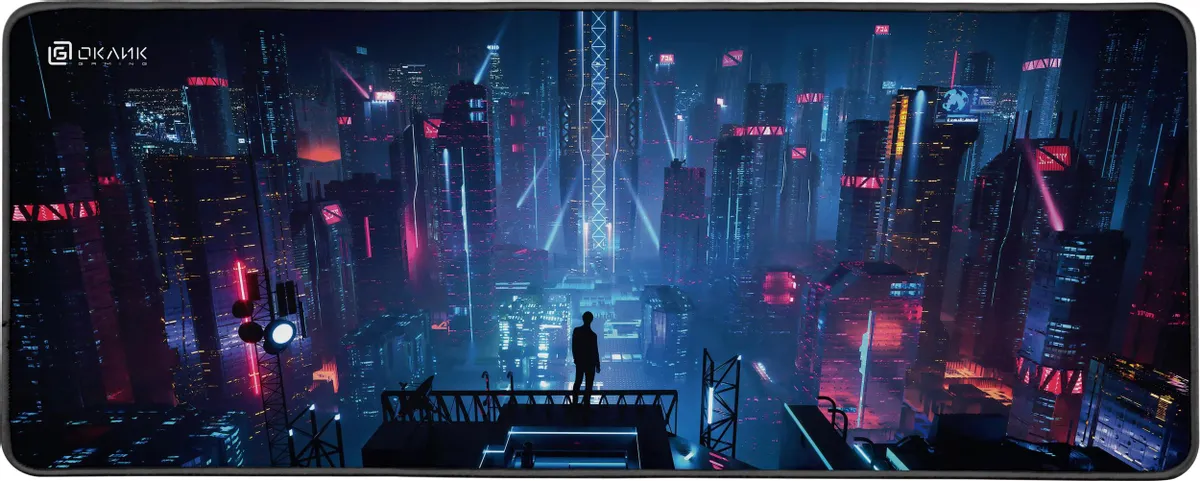 Коврик для мыши Oklick (OK-T1000CP XL); ткань + резиновая основа; 1000 х 400 х 2 мм; игровая поверхность; рисунок