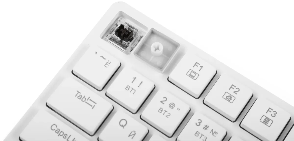 Клавиатура игровая Redragon ANUBIS (70506***); USB + (Bluetooth/2.4 Ггц); механическая; 87 клавиш; 12 (+FN); подсветка; LED подсветка; встроенный акку