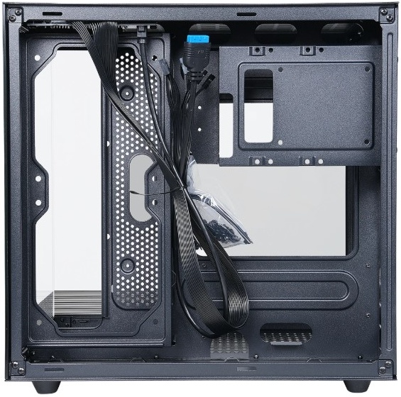 Корпус Defender NovaCube ARGB Black (25103); mATX; Mini-Tower; без БП; сталь; 1x3.5" int.; 2xUSB 2.0, 1xUSB 3.X,1x jack 3.5 mm Mic/Aud; чёрный