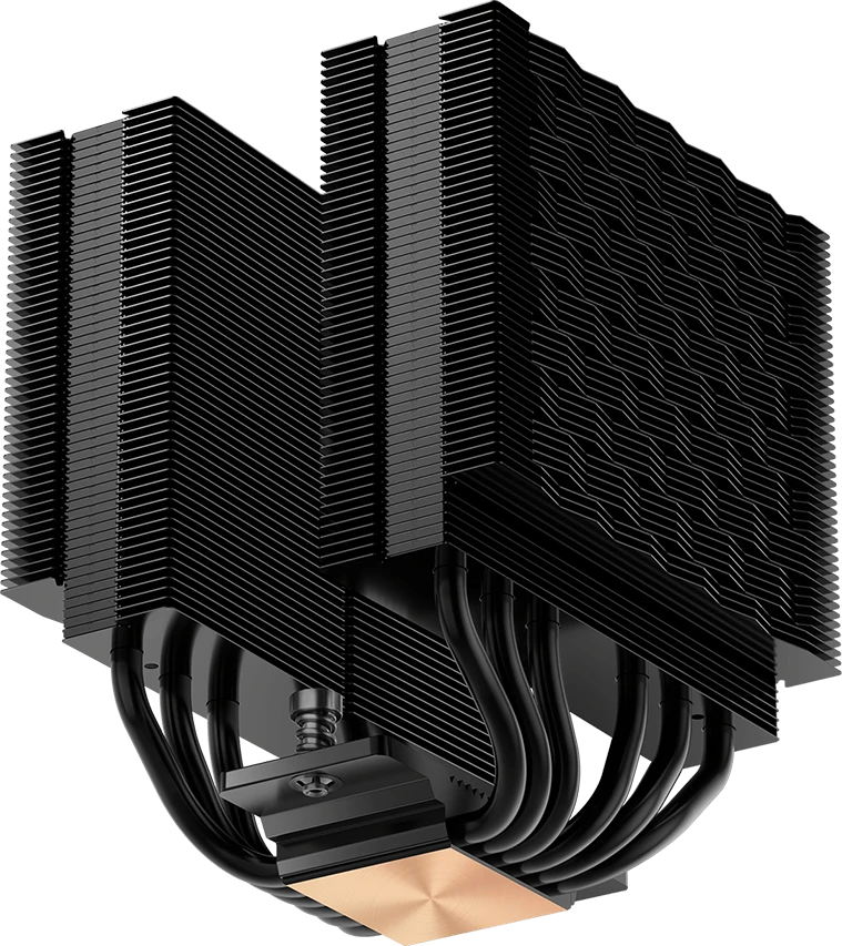 Кулер для процессора 120 мм PCCooler RT620 (RT620-BKNWXX-GL), 2x120 мм, 4 pin, 500-2200 об/мин, черный, 265 Вт, 34.9 дБ, 6 трубок, алюминий, медь