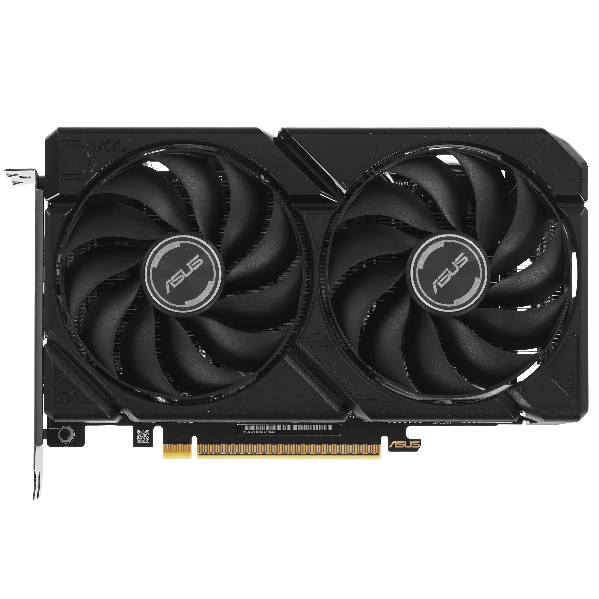 Видеокарта ASUS Radeon RX 9060 XT DUAL (90YV0LG2-M0NA00), черный, 16Гб, GDDR6, 2530–3250 МГц, 20 ГГц, 5 нм, 128 бит, HDMIx1, DPx2