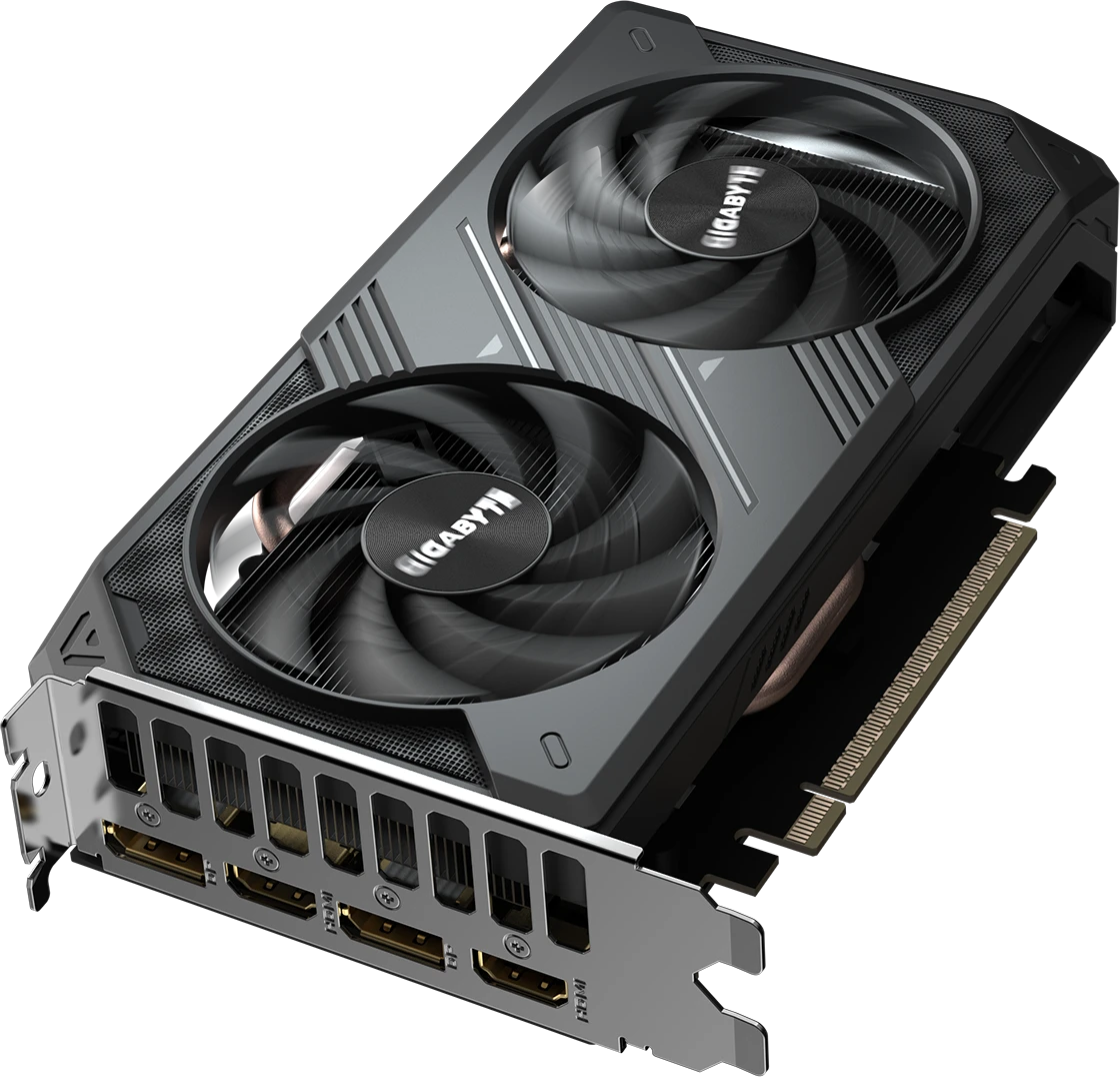 Видеокарта Gigabyte GeForce RTX 5050 WINDFORCE OC 8GB (GV-N5050WF2OC-8GD); 8 Гб GDDR7; 2317-2587 МГц; 20 ГГц; 128 бит; 1xHDMI, 3xDP; 2-slot; черный