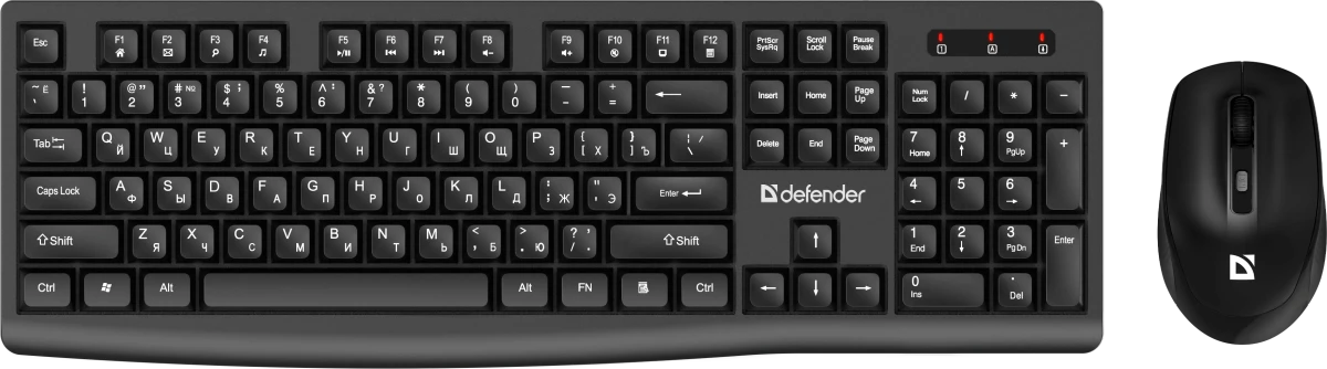 Комплект Defender Seoul C-972 (45972); беспроводной; USB; мембранная; оптическая; 1000-1600 dpi; 1xAA/1xAA; мультимедийный; чёрный