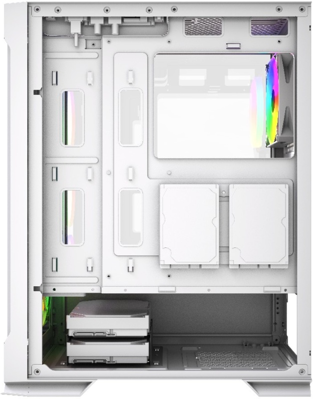 Корпус Powercase Mistral AZ4W ARGB White (CMAZW-A4); ATX; Midi-Tower; без БП; сталь; 2x3.5" int.; 4 x 120 мм; 2xUSB 2.0/1xUSB 3.0/Mic/Aud; белый