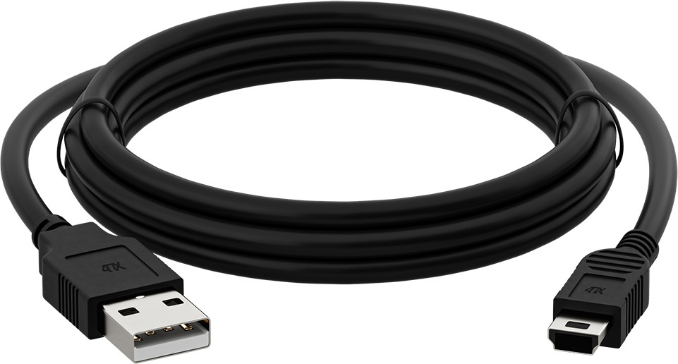 Кабель USB 2.0 AF/Mini5P (4PH-R90119***); USB 2.0 Тип A; USB 2.0 Тип B Mini; 2,5 м; чёрный