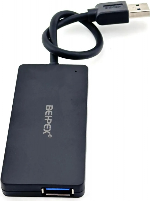 Концентратор USB внешний Behpex (BPH-3013***); USB 3.0; 4-порта; чёрный