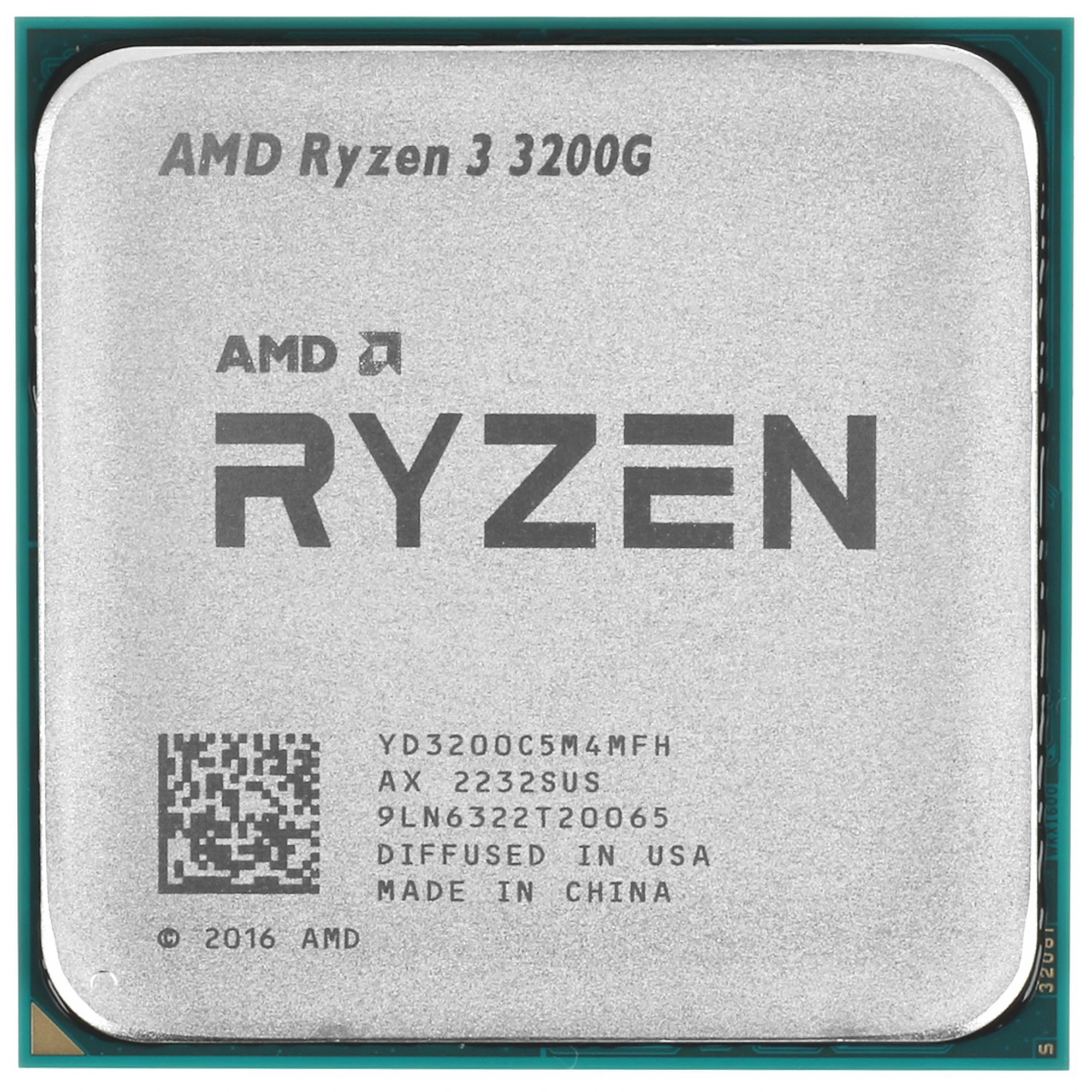 Процессор AMD Ryzen 3 3200G (YD3200C5M4MFH***); AM4; 3,6-4 ГГц; 384 кБ L1 Cache; 2 МБ L2 Cache; 4 МБ L3 Cache; Picasso; AMD Radeon Vega 8; 12 нм; TRAY