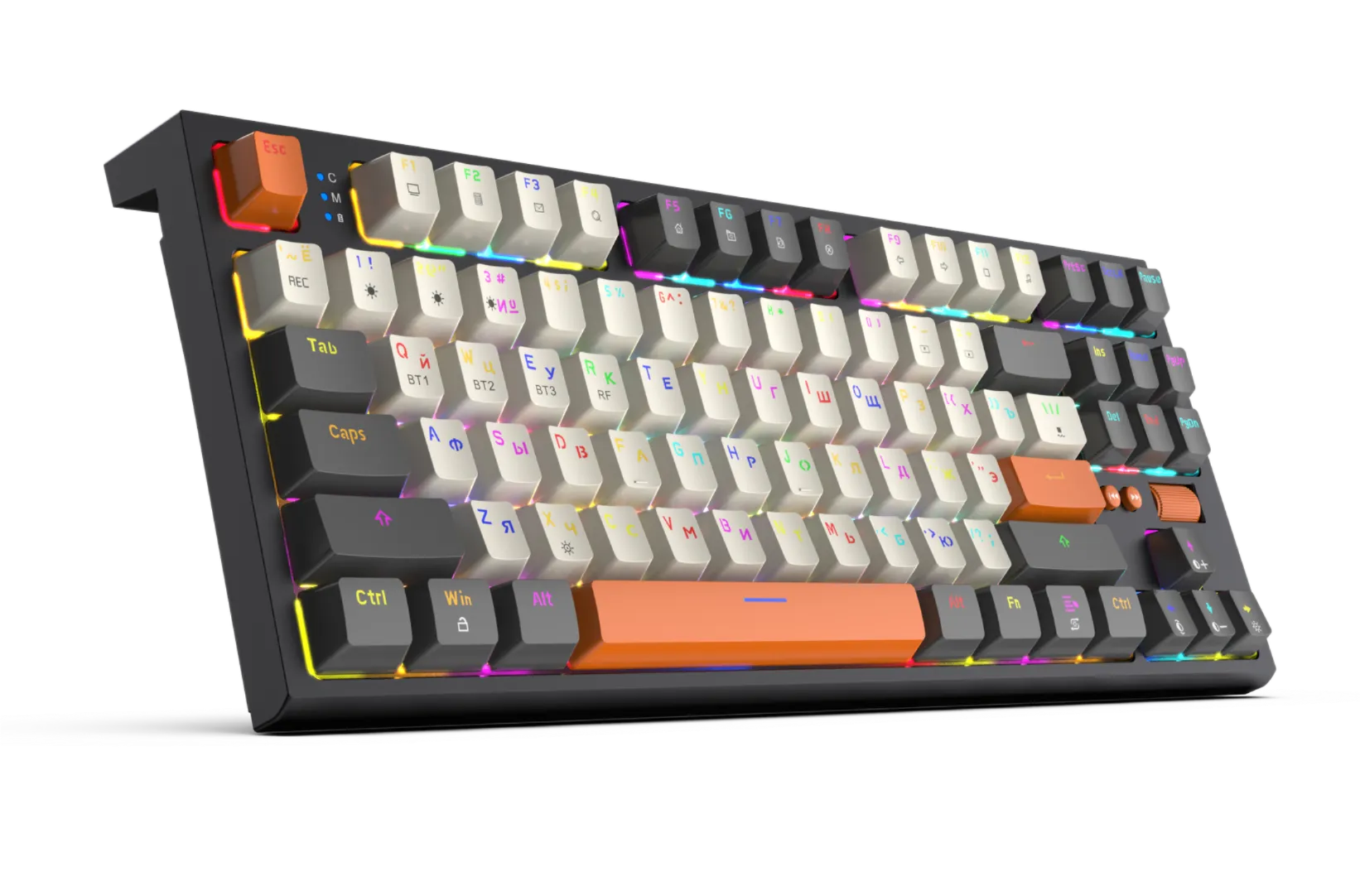 Клавиатура игровая Jet.A PANTEON T21 PRO YS HS(65) (PANTEON T21 PRO YS HS Black-Ivory-Grey (65)***); USB + (Bluetooth/2.4 Ггц); механическая; 87 клави