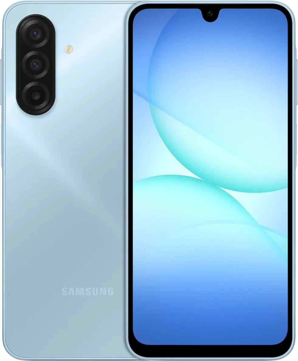 Смартфон 6.7" Samsung Galaxy A17 4 Гб/128 Гб синий, Super AMOLED 90 Гц, 2340x1080, Helio G99 8 ядер 2.2 Ггц, 50+5+2 Мп/13 Мп BT5.3, Android 15
