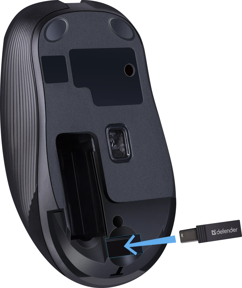 Мышь беспроводная Defender GASSA MM-105 (52105***); 2.4 ГГц; USB; оптический; 800/1200/1600 dpi; 6 к