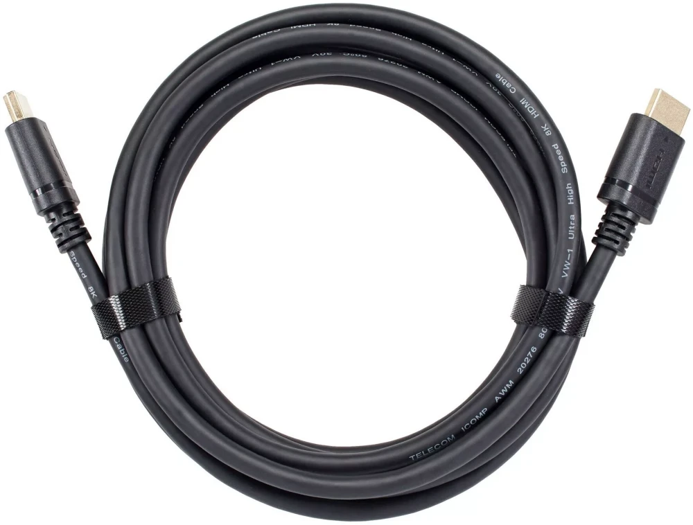 Кабель HDMI->HDMI v.2.1 Telecom (TCG245C-3M); HDMI Тип A; HDMI Тип A; 8K@60Hz; 3,0 м
