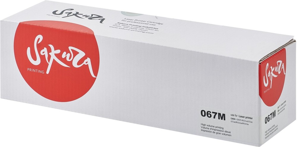 Картридж Sakura 067M (5100C002) (SA067M-ECO) пурпурный; Canon i-SENSYS LBP631cw/LBP633Cdw/MF651Cw/MF655Cdw/MF655Cw/MF657Cdw/MF657Cw; 1300 стр