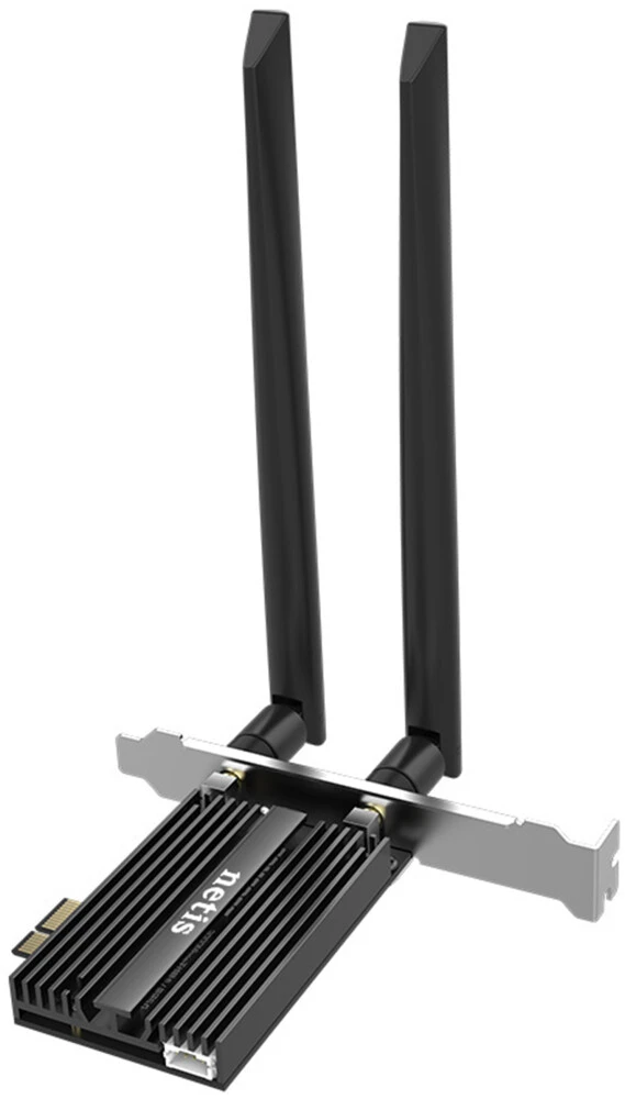 Сетевая карта WiFi Netis F1 (AX3000+BT 5.2); 3000 Мбит/с (574 Мбит/с+ 2400 Мбит/с); 2 ant; PCI-E 1x