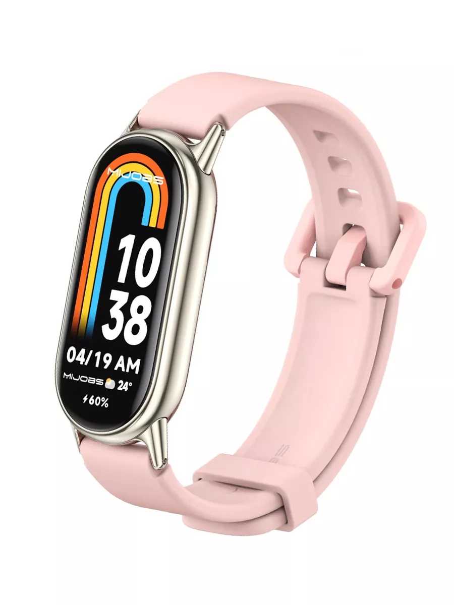 Ремешок для фитнес-браслета Xiaomi Mi Band 8/9; силикон; розовый