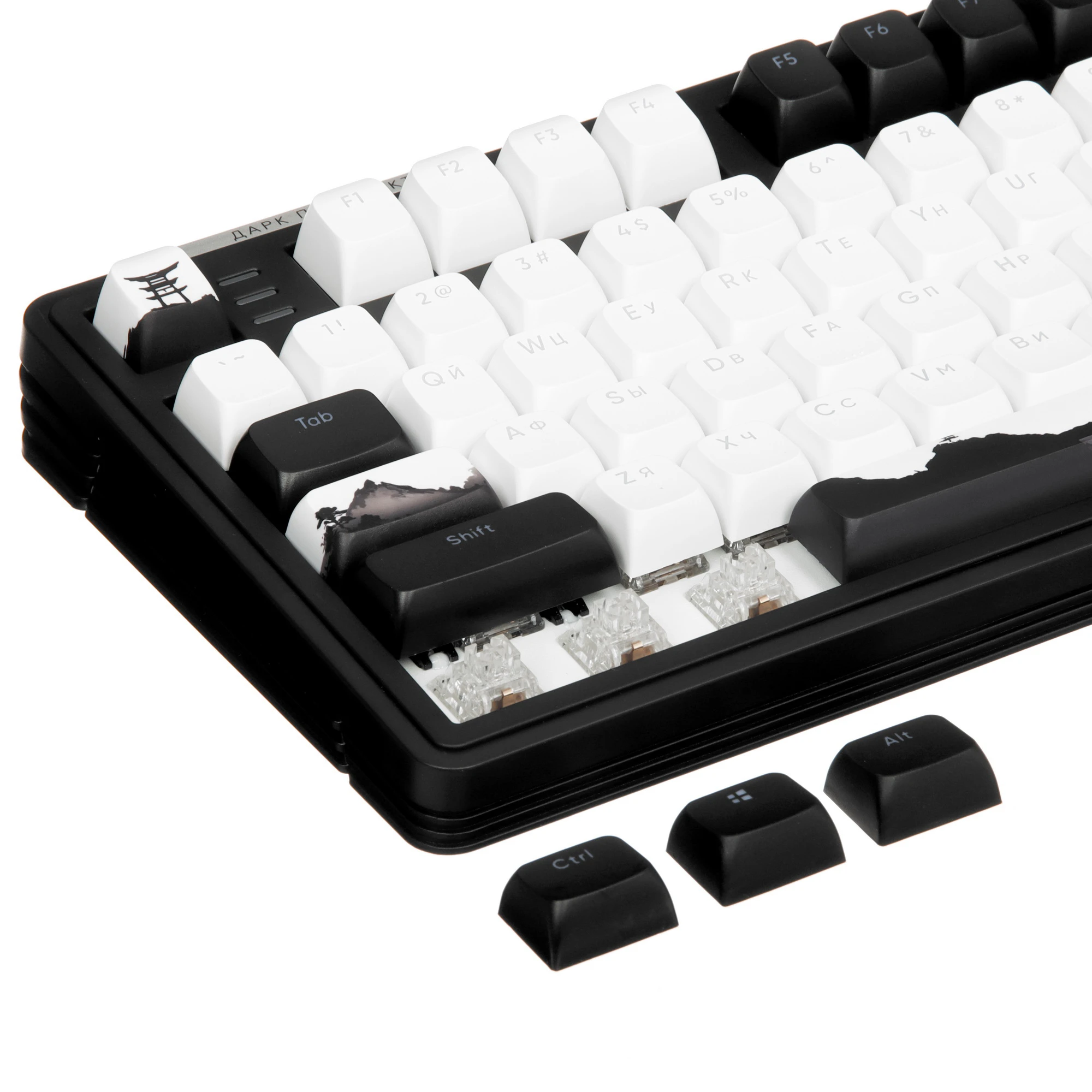 Клавиатура проводная Dark Project KD87A Black (DP-KD87A-000100-GMS); механическая; switch - g3ms Moonstone; 87 клавиш; RGB; 1,8м; чёрный-белый