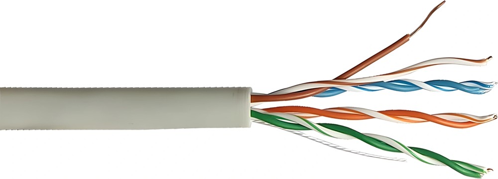 Кабель коммуникационный UTP Lanmaster внутренний (NM-UTP5E4PR-CCA***); кат. 5e; 4-х парный; жила 0,50 мм²; ССА (омедненный алюминий сплав); 305 м