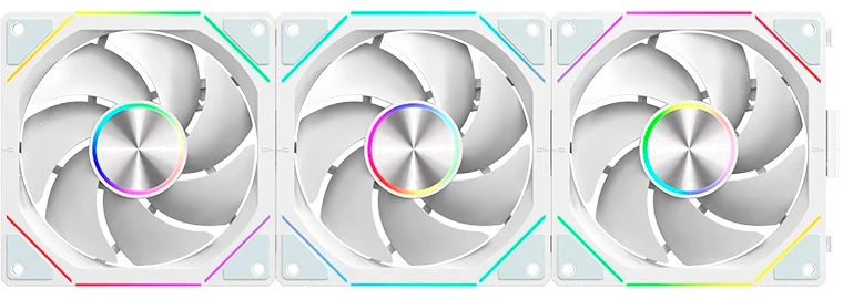 Вентилятор 120 мм PentaWave комплкект White (PF-U12WS); 4-pin(PWM)+3-pin(ARGB); 600-2000 об/мин; 29,6 дБ; плакстик; подсветка; белый