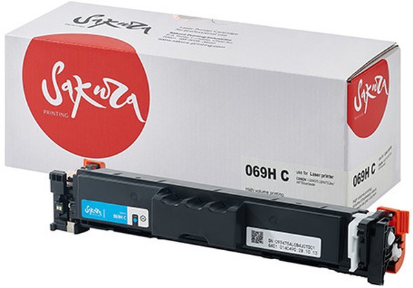 Картридж Sakura 069HC ECO (5097C002) (SA069HC-ECO) голубой; Canon i-SENSYS LBP673Cdw/MF750/MF752Cdw/MF754Cdw; 5500 стр