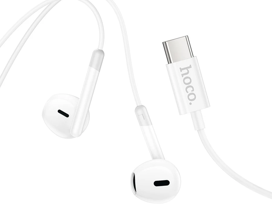 Гарнитура вставные Hoco M109 White; без крепления; 20 - 20 000 Гц; 1,2 м; микрофон; Type-C; белый