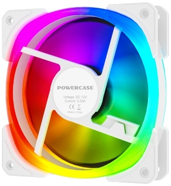 Вентилятор 140 мм Powercase CM21-14W ARGB***; 4-pin(PWM)+3-pin(ARGB); 800 - 1500 об/мин; пластик; по