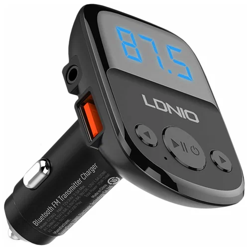 Автомобильная зарядка LDNIO C706QM; 2 USB порта - 3.1A; 20 Вт; FM-трансмиттер + кабель micro-USB; черный