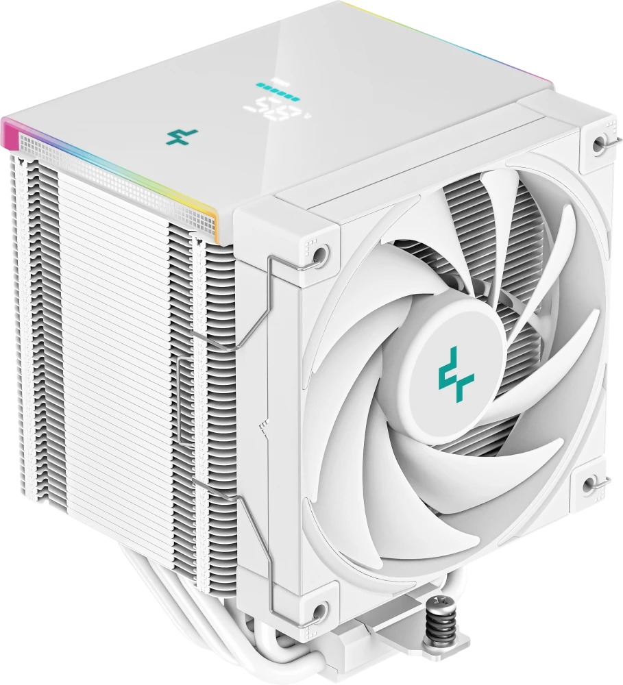 Кулер для процессора 120 мм DeepCool AK500 DIGITAL WH (R-AK500-WHADMN-G), 1x120 мм, 4 pin, ARGB, USB, 500-1850 об/мин, белый, 240 Вт, 28 дБ, дисплей