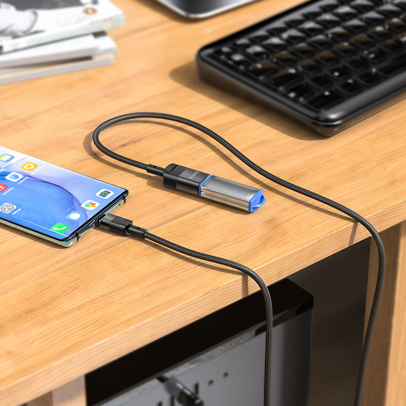 Удлинитель USB 3.0 Type-C/Type-C Hoco U107; 60Вт, 3А; 1,2 м; черный