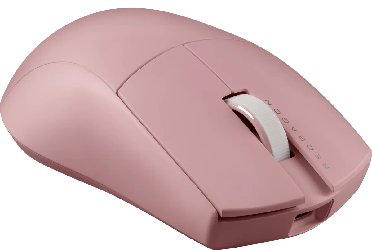 Мышь игровая Redragon K1NG 4K PRO Pink (72213); BT/2.4 Ггц; USB; оптический; 500-8000 dpi; 5 кнопок; колесо-кнопка; собственный аккумулятор; розовый