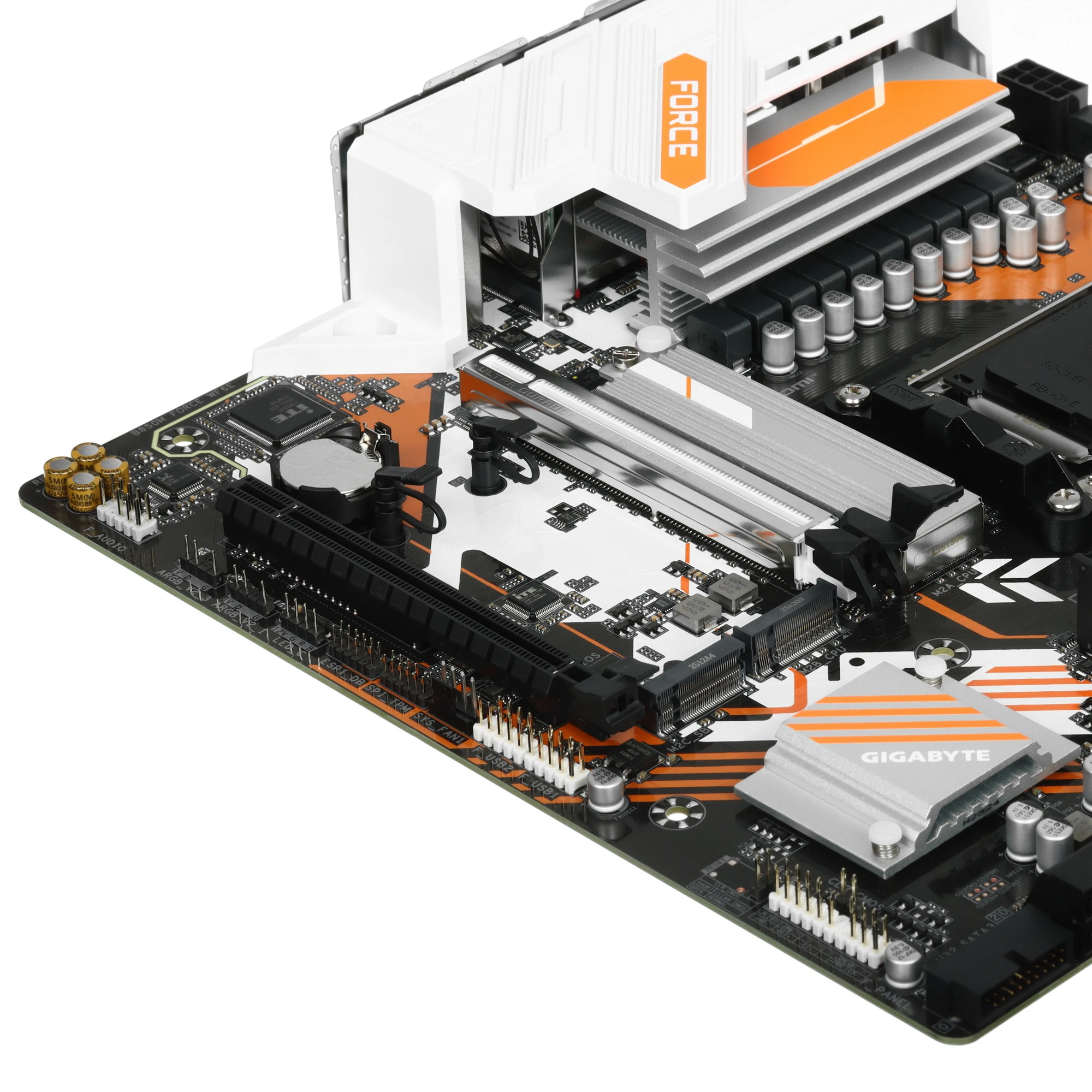Материнская плата Gigabyte B850M FORCE WF6E; Socket AM5; mATX; AMD B850; 2хDDR5(9600); 2xPCI-E x16; 1xHDMI; 1xDP; 4xSATA 6Gb/s; 7.1 Audio; 2.5GbE+WIFI