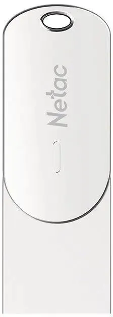 Накопитель USB-флэш 64 ГБ Netac U785C (NT03U785C-064G-30PN***); USB 3.X; ротатор; металлический корпус; OTG Type-C; серебристый