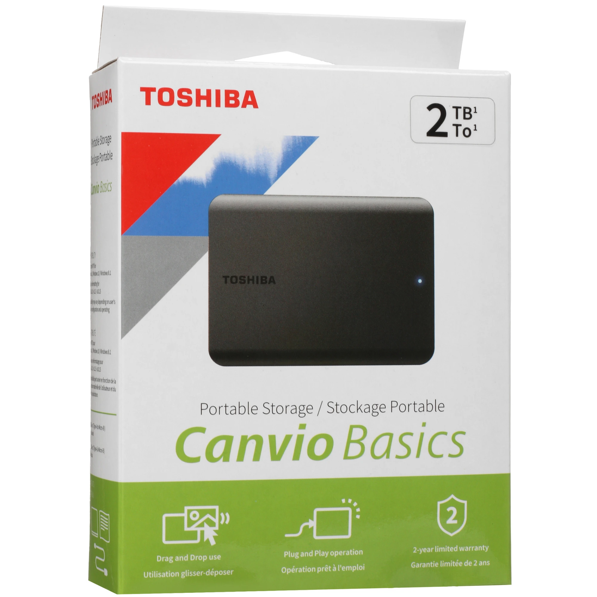 Внешний жесткий диск 2 ТБ Toshiba Canvio Basics (HDTB520EK3AA***); 2,5"; USB 3.0; чёрный
