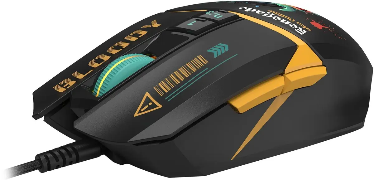 Мышь игровая A4Tech Bloody W63 Max Renegade Midnight (W63 MAX Black***); USB; оптический; 12000 dpi;