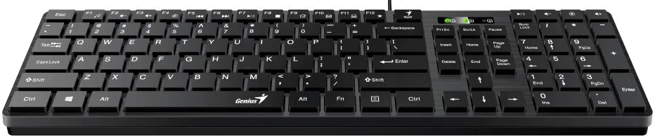 Клавиатура проводная Genius SlimStar 126 (DR31310017410***); USB; мембранная; 109 клавиш; 12 (+FN); ENG\RUS; белый