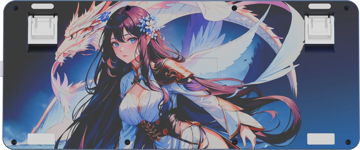 Клавиатура игровая Redragon Flekact Pro Violet Anime (72616); USB + (BT/2.4 Ггц); механическая; 81 клавиш; Hot Swap; 12 (+FN); экран; RGB подсветка; в