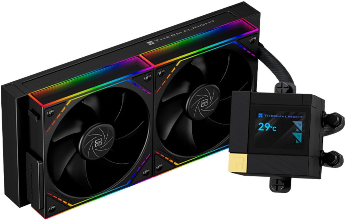 Система жидкостного охлаждения 240 мм Thermalright Core Matrix 240 Vision ARGB Black (C-MATRIX-VISION-BL-240-ARGB); активная; 2 вентилятора; 2000 об/м