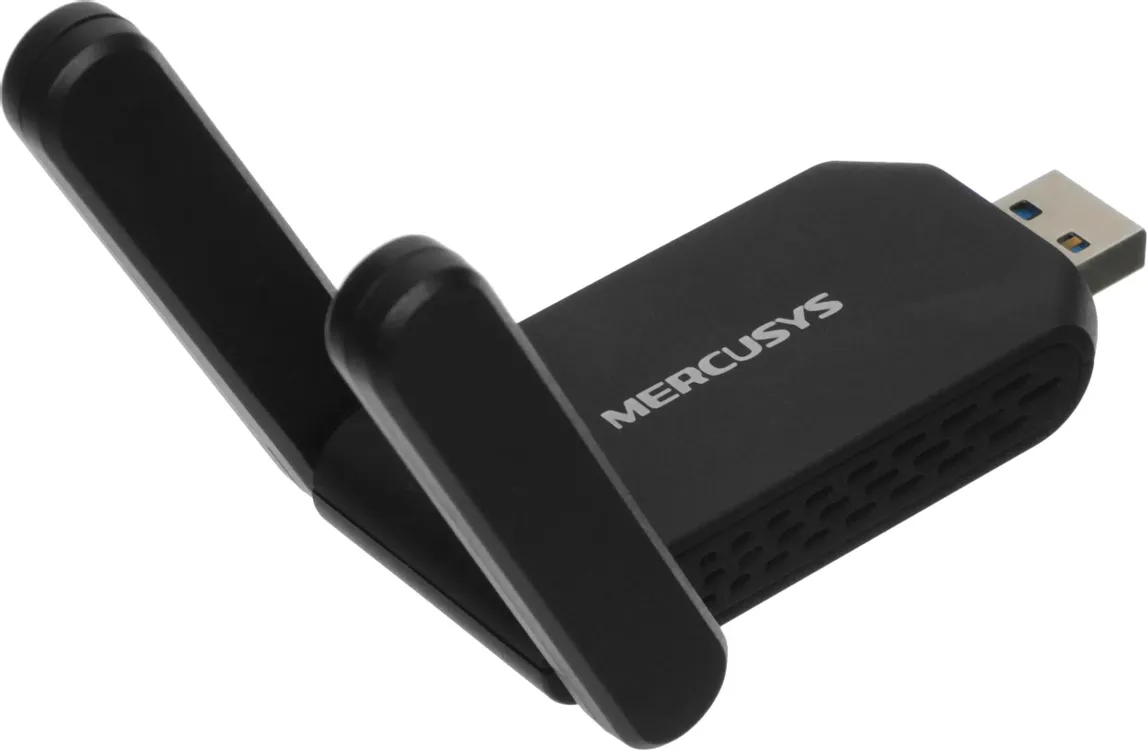 Сетевая карта WiFi Mercusys MA72XH (AX1800); 1775 Мбит/с (574 Мбит/с+ 1201 Мбит/с); 2 ant; USB