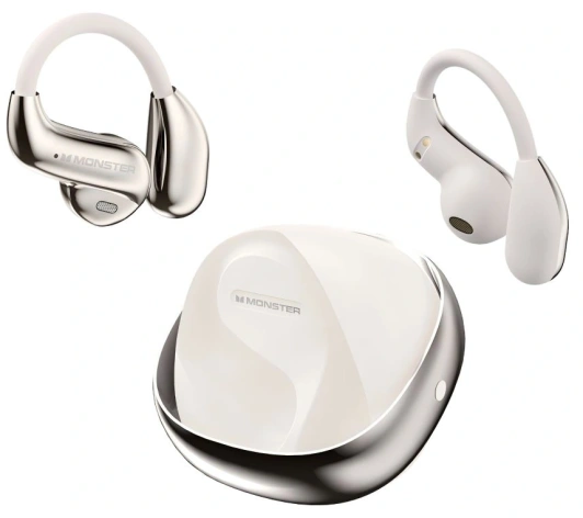 Гарнитура беспроводная MONSTER Open Ear AC390 White (MH22241W), накладные, заушина, 5.4, IPX5, 300 мА/ч, 56 г, белый