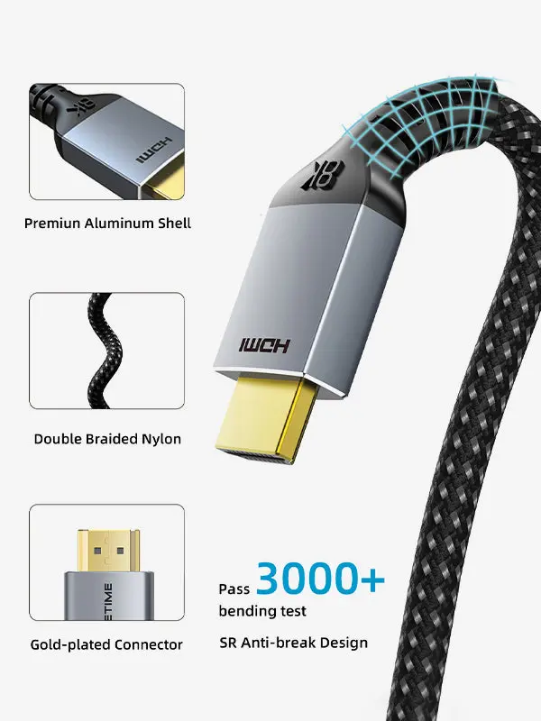 Кабель HDMI->HDMI v.2.1 CABLETIME CH11H (CT-HD8K-AG1); HDMI Тип A; HDMI Тип A; 8K@60Hz; 4K@120Hz; 48 Гбит/с; 1,0 м; черный