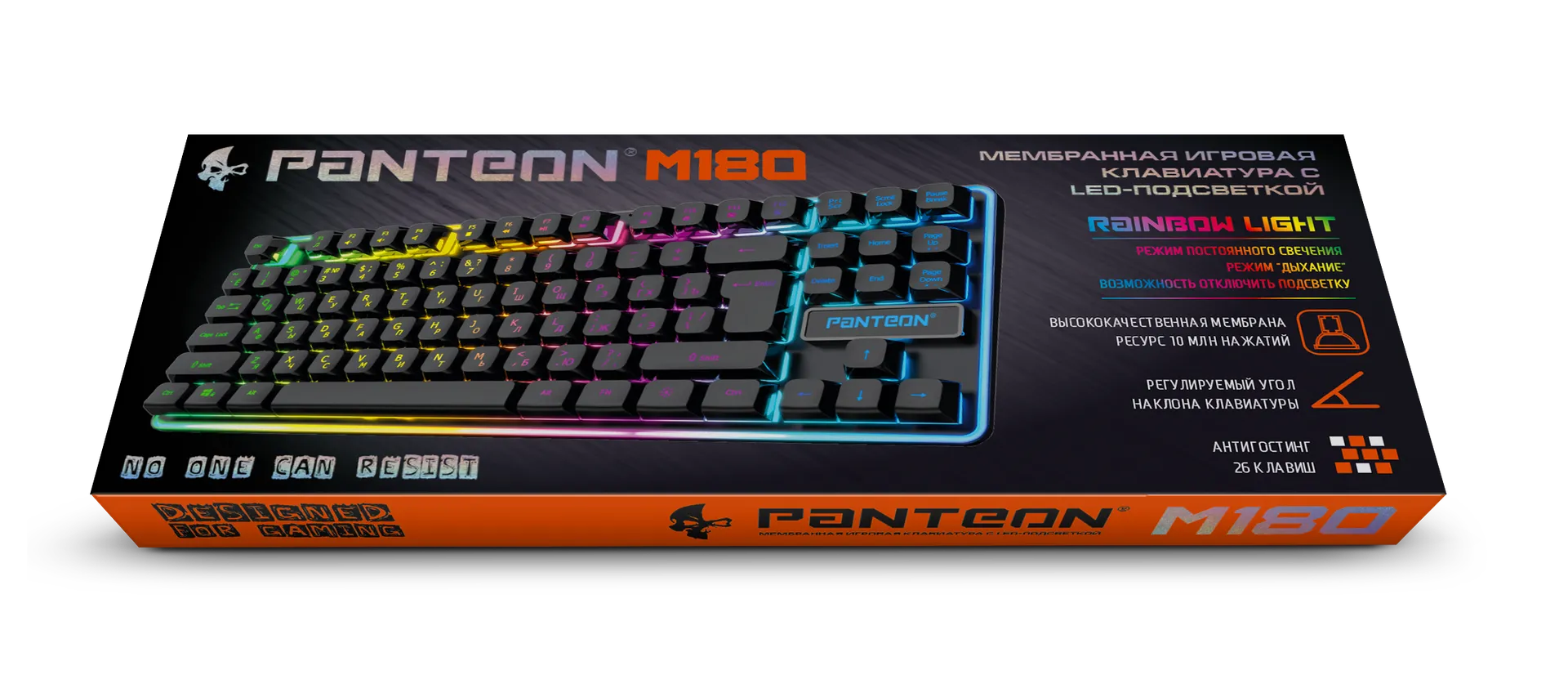 Клавиатура игровая Jet.A PANTEON M180 Black***; USB; мембранная; 87 клавиш; 12 (+FN); подсветка LED, 18 режимов; PC, PlayStation 3/4/5, XBOX One; ENG\