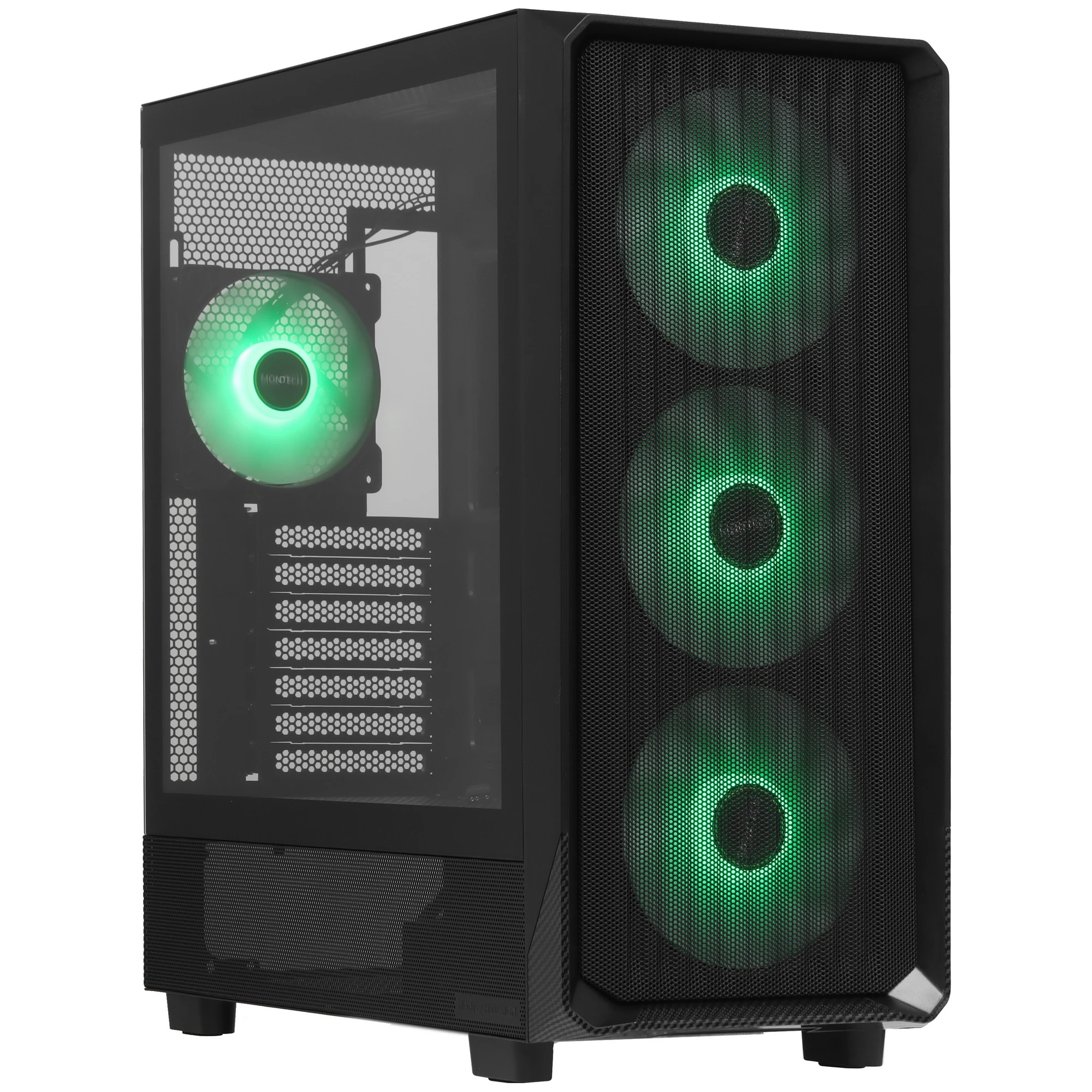 Корпус MONTECH X5 Black; E-ATX; Midi-Tower; без БП; сталь; 2x3.5" int.; 3х140 мм; 1x120 мм; 1xUSB 2.0/1xUSB 3.0/1xType C; Mic/Audio; черный