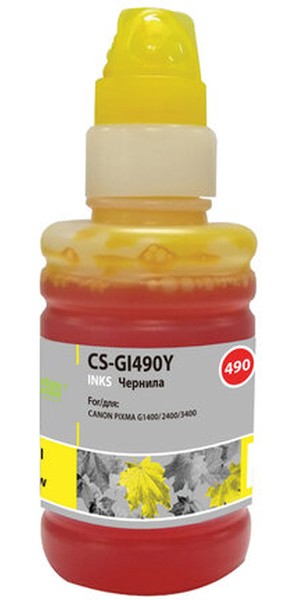 Чернила для Canon Cactus (CS-GI-490Y); желтый (yellow); Canon Pixma G14XX/G24XX/G34XX/44XX