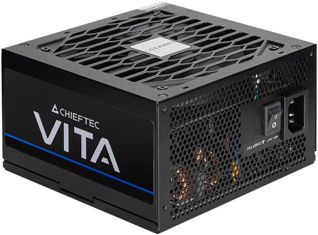 Блок питания 850 Вт Chieftec Vita 850 Bronze (BPX-850S***); 24+8(4+4)+8(4+4) pin; 6xSATA; 2xIDE; 4x6+2-pin PCI-E; APFC; отстегивающиеся кабели; 120 мм
