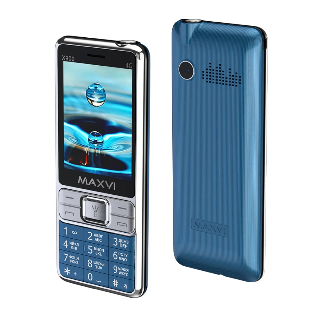 Мобильный телефон Maxvi X900c синий; 2.8"; QVGA; 320x240; 0.3 Мп; 32 Мб/32 Мб; 2 500 мА/ч