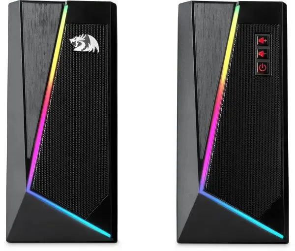 Акустическая система 2.0 Redragon Anvil Black (77878); 6 Вт; 270 - 20 кГц; пластик; подсветка; регулятор на передней панели; питание USB; чёрный