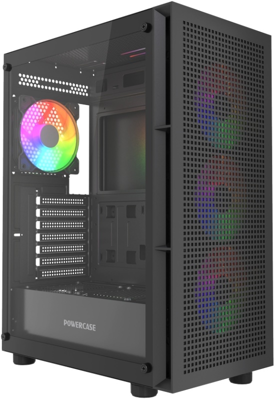 Корпус Powercase Mistral EA17 Black (CMAEA17-A4); ATX; Midi-Tower; 4х120 мм; 2xUSB 2.0/1xUSB 3.0; Mic/Audio; черный