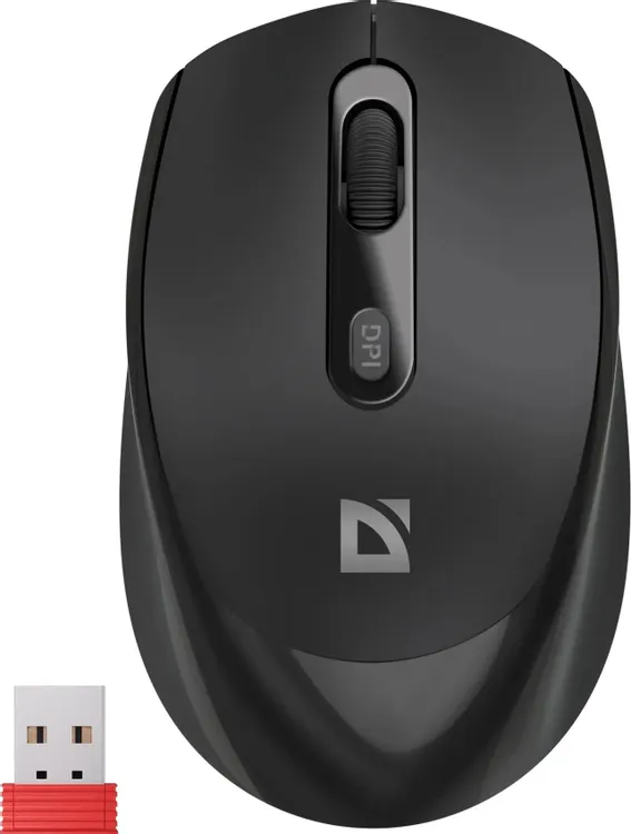 Мышь беспроводная Defender Vision MS-376 Black (52376); BT/2.4 Ггц; оптический; 800 - 1600 dpi; 4 кнопки; колесо-кнопка; аккумулятор 500 мА·ч; чёрный