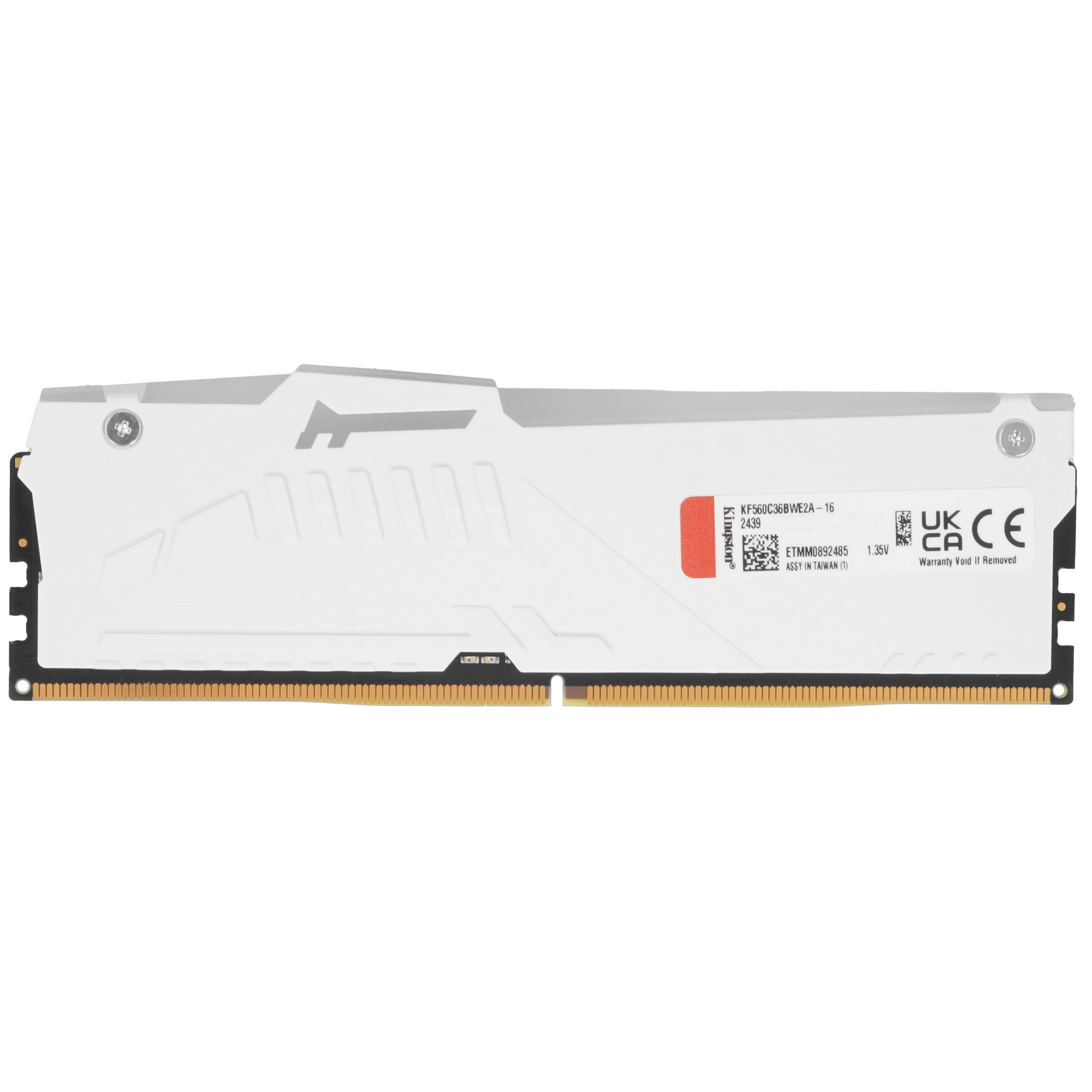 Модуль памяти DDR5 16 ГБ Kingston FURY Beast RGB White (KF560C36BWE2A-16); 6000 МГц; CL36; 1,35В; радиаторы; RET