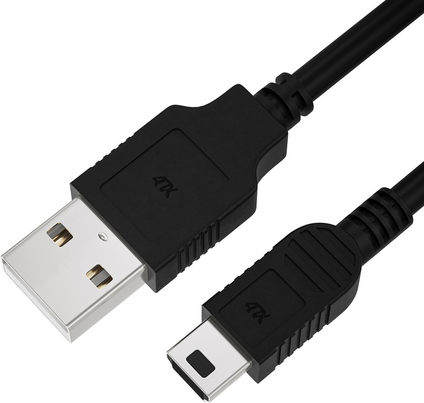 Кабель USB 2.0 AF/Mini5P (4PH-R90119***); USB 2.0 Тип A; USB 2.0 Тип B Mini; 2,5 м; чёрный